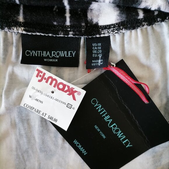NWT Cynthia Rowley Womens Black Tie Dye Witchy Neutral Y2K Maxi Skirts Size 1X - Picture 5 of 8